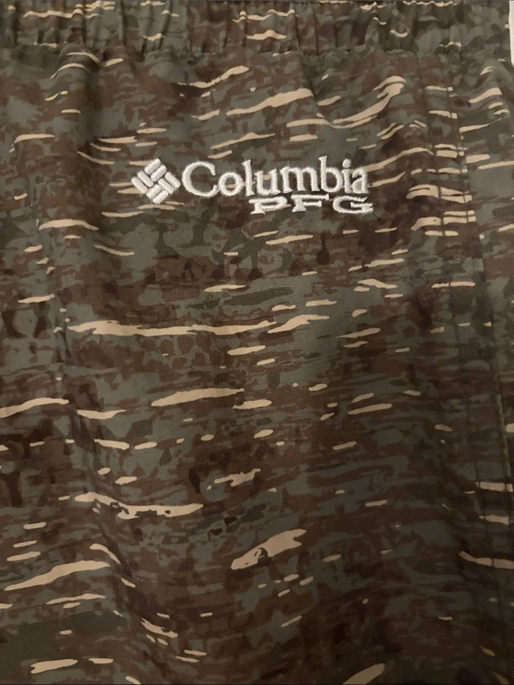 Columbia Boys' Camo-Pattern Swim Trunks in Brown and Green Size 14-16 EUC